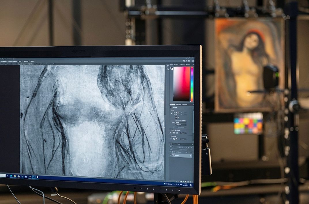 A view of the infrared imaging system used to scan the Munch painting