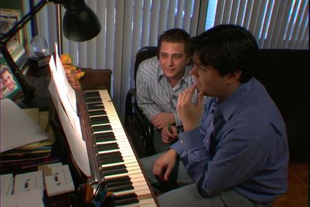 Jeff Marx and Bobby Lopez at work on Avenue Q.