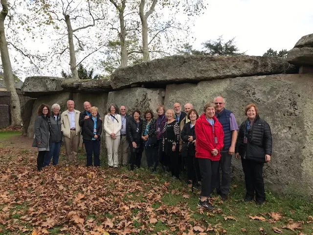 Travelers outside a megalith in Saumur. Credit: Catherine Chamoux