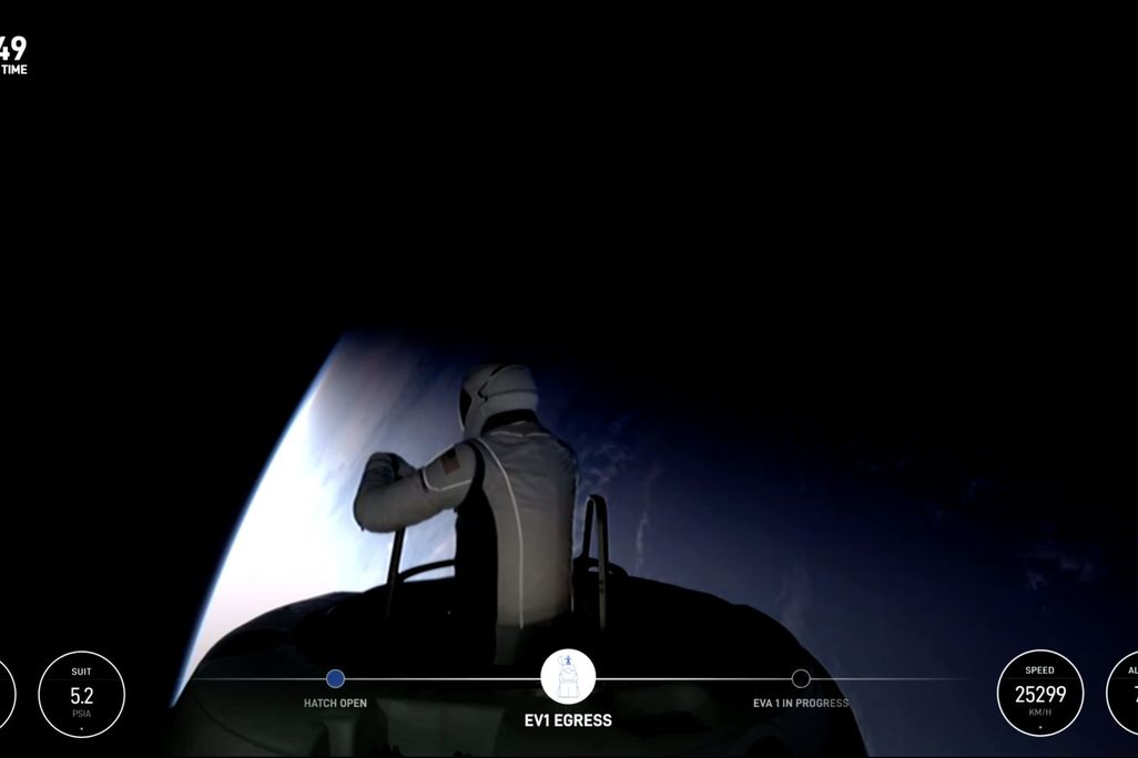 Jared Isaacman during first commercial spacewalk