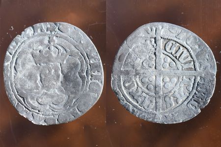 Minted in Canterbury between 1493 and 1499, the silver half groat dates to the middle of Henry VII&#39;s reign, when&nbsp;a rebellion led by pretender Perkin Warbeck threatened to unseat the nascent Tudor dynasty.&nbsp;