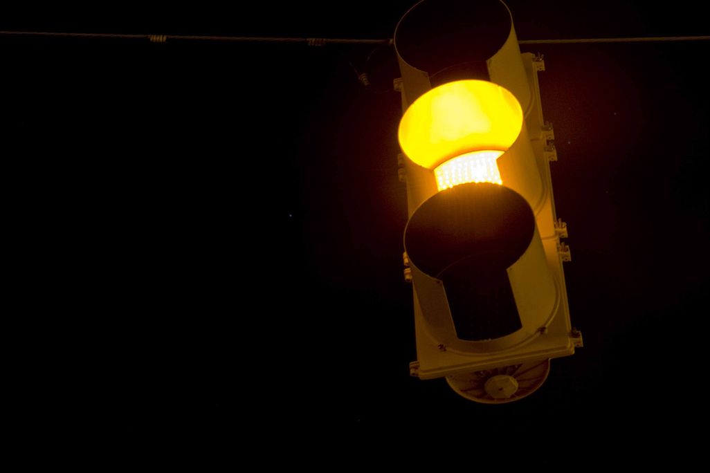 Yellow traffic light