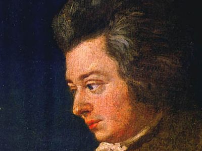 An unfinished portrait of Mozart, from 1782.