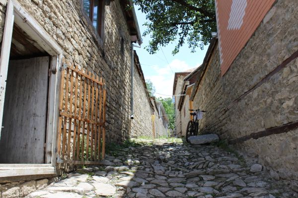 A picturesque street in the tiny mountain village of Khinalug, Lahic thumbnail
