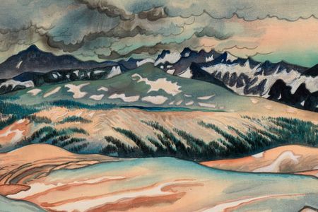 Great Nature, Storm on Mount Lyell from Johnson Peak by Chiura Obata, 1939
