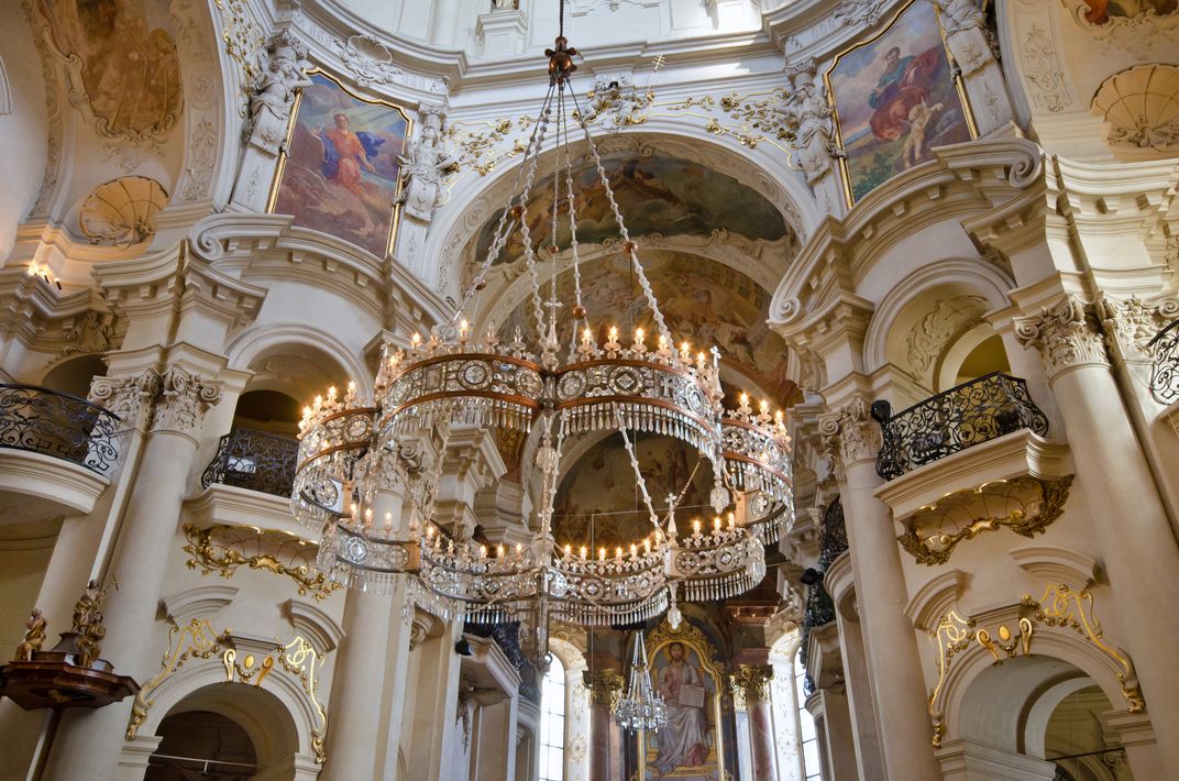 The Baroque interior of St. Nicholas Church