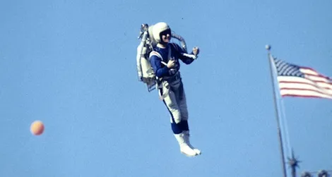 Jetpack pilot at Super Bowl I in 1967