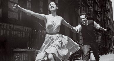 "We must have run up and down that street 300 times," recalls co-star Carol Lawrence (with Larry Kert).