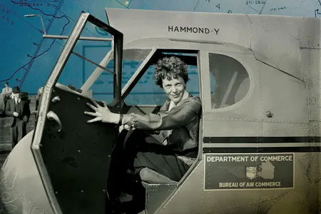 For her 1937 flight, Amelia Earhart (shown in 1936) had to get permission from the Sultan of Oman to fly over his territory. The British interfered, but finally relented.
