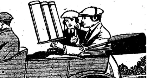An inventor from Philadelphia using his "wireless telephone" technology in 1920