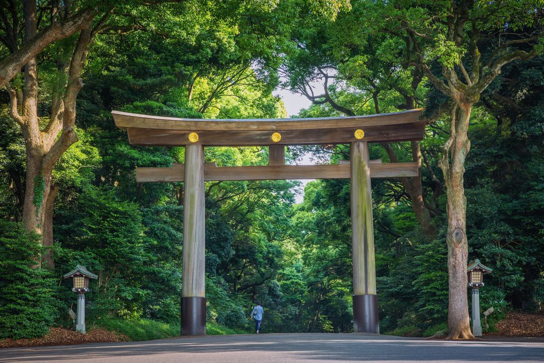 Torii gate at the Meiji-jingu Temple, Tokyo