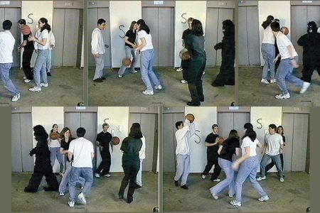 Viewers of this video were asked to count how many times white-shirted players passed the ball. Fifty percent of them didn’t see the woman in the gorilla suit.