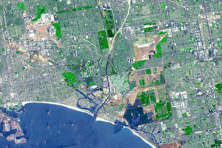 A satellite image of Los Angeles
