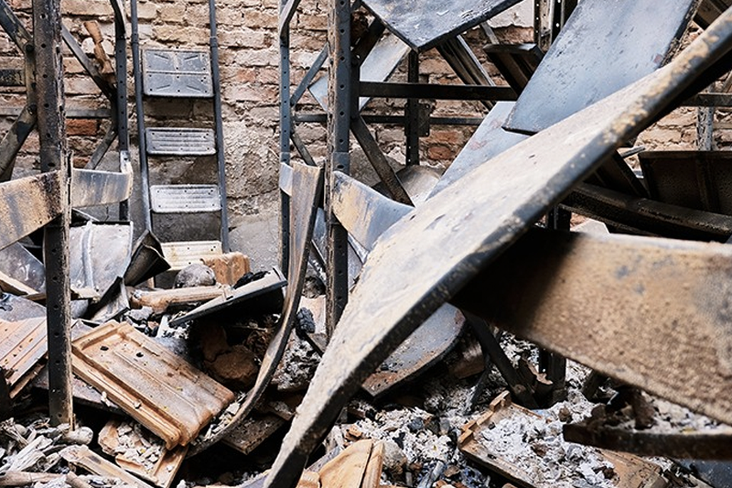 Rubble from Natural History Museum and Botanical Garden fire
