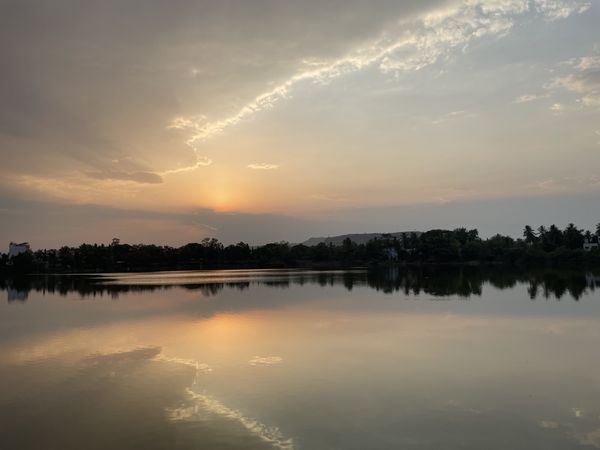 Sunset Over Salim Ali Lake, Reflecting Nature's Beauty thumbnail