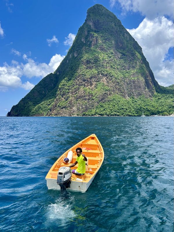 Afternoon visitor at Petit Piton, St. Lucia thumbnail