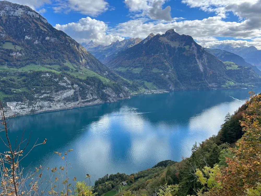 Overhead view of Lake Lucerne in Switzerland