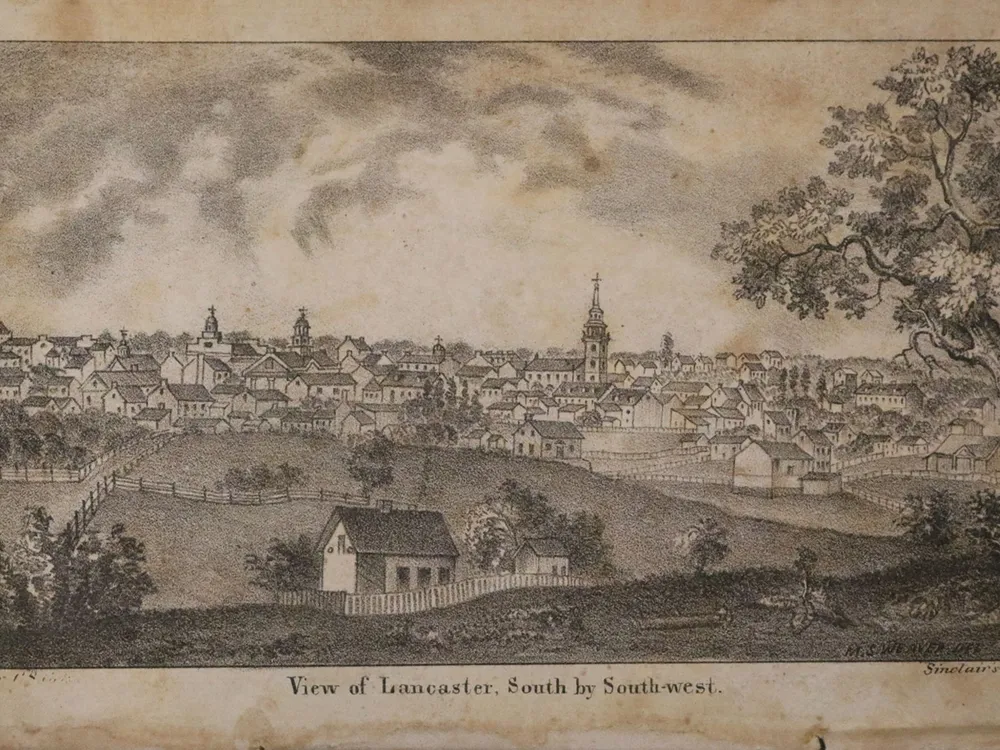 An illustration of Lancaster in the early 1800s.