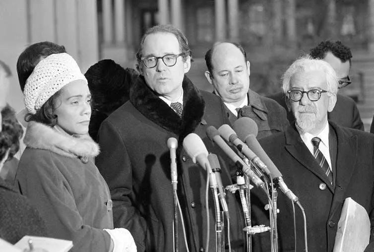 Rev. William Sloane Coffin Jr. with Coretta Scott King, widow of Dr. Martin Luther King Jr.