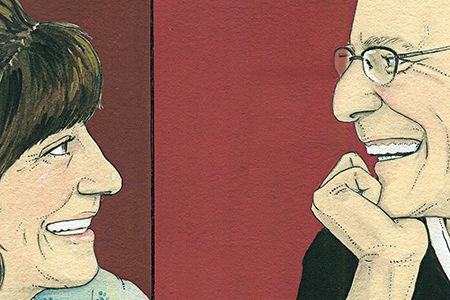 Michael Pollan and Ruth Reichl dine at Bell & Anchor in Great Barrington, Massachusetts.