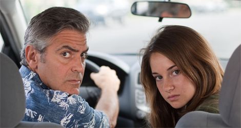 George Clooney and Shailene Woodley in The Descendants