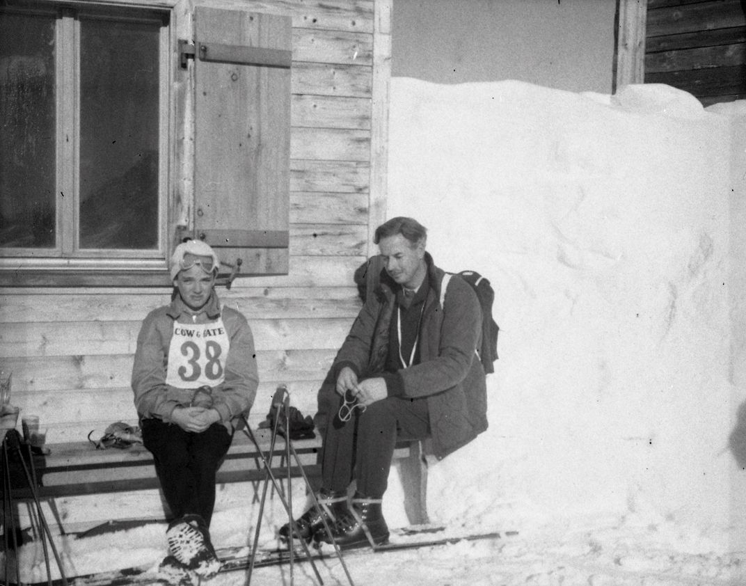 Skiers with Cow and Gate bibs