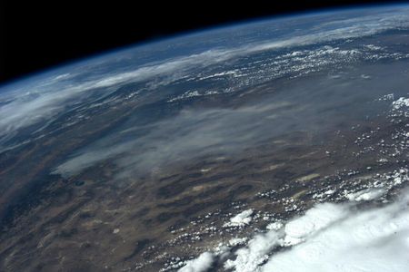 The Yosemite fire as photographed by astronaut Karen Nyberg on Saturday