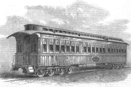 An early Pullman sleeping car 

