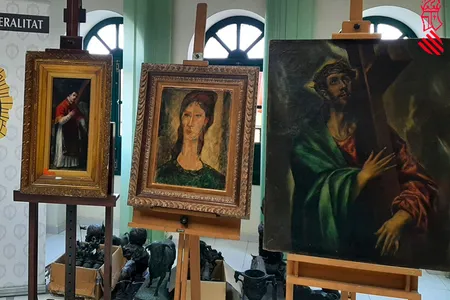 L to R: Forged works attributed to Goya, Modigliani and El Greco