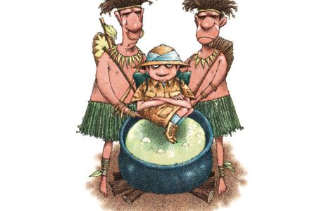 As the natives got ready to serve
A midget explorer named Merve;
"This meal will be brief,"
Said the cannibal chief,
"For this is at best an hors d'oeuvre."
Ed Cunningham