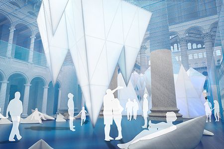 A schematic design of the upcoming “Icebergs” installation for the National Building Museum