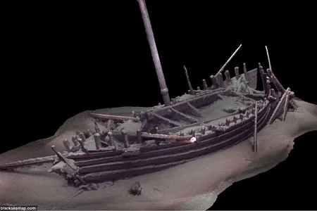3D recreation of an Roman galley found on the floor of the Black Sea