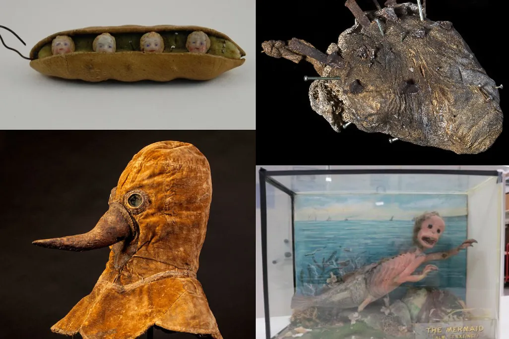 Creepy items collage