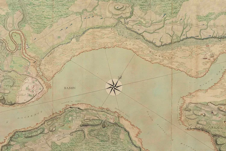 Map of the St Lawrence River in Quebec in 1759 during the French and Indian War - opener