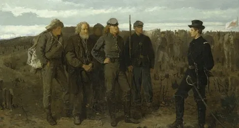 Confederate soldiers stand defiant