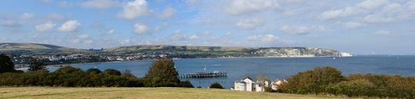 Swanage Bay viewed from walking on the Downs thumbnail
