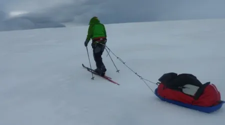 Felicity Aston, shown here in Iceland, is currently attempting cross Antarctica alone.