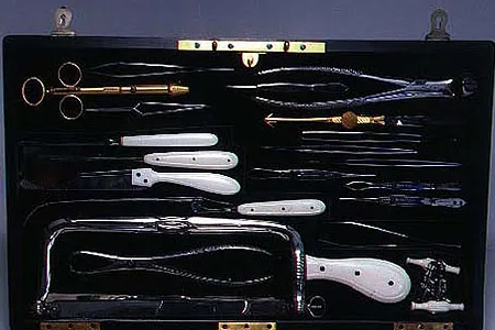 An 1868 surgery kit, part of Harvard's Warren Anatomical Museum.
