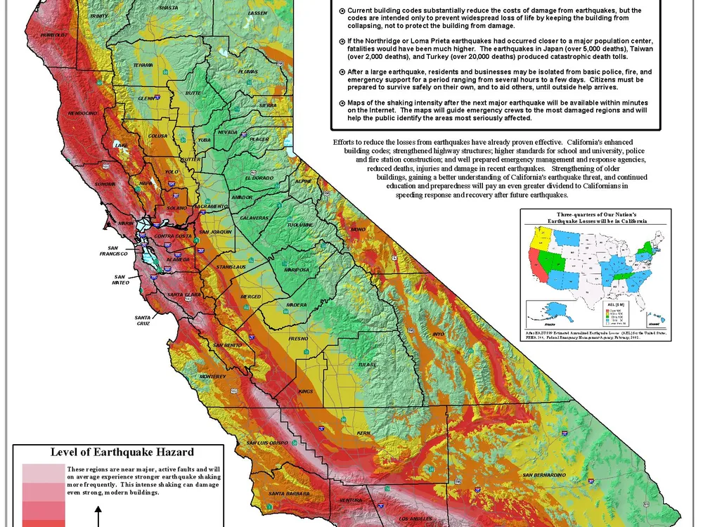 Probabilistic seismic hazard map
