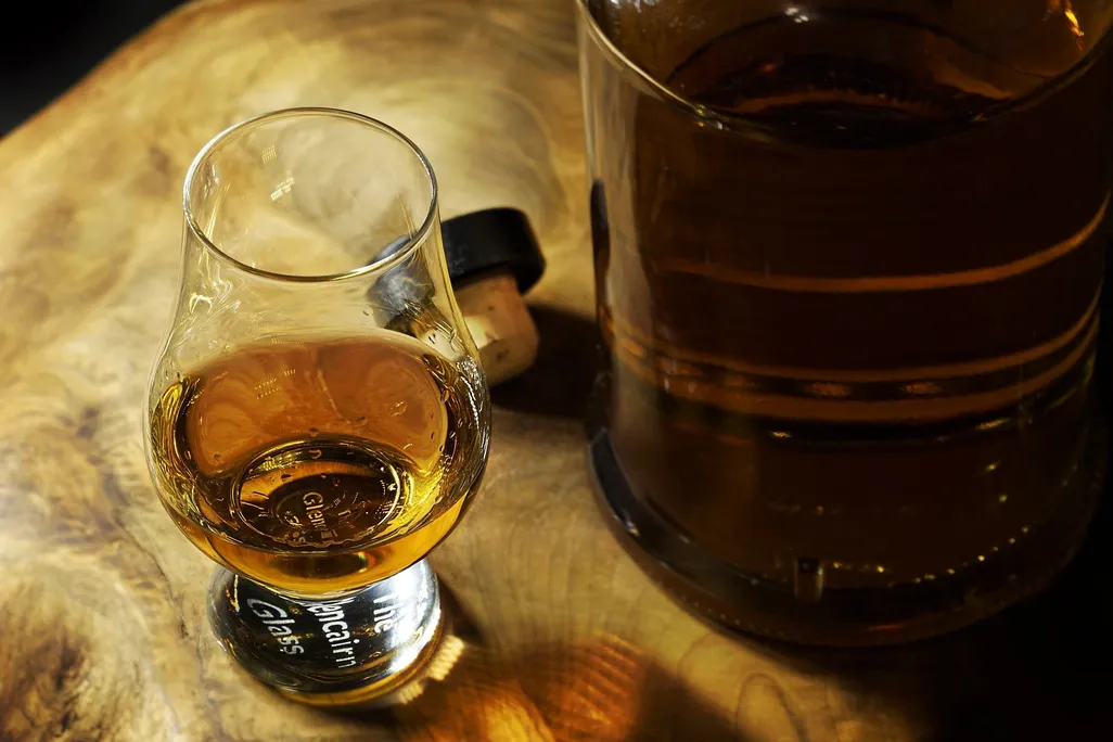 A glass of whiskey