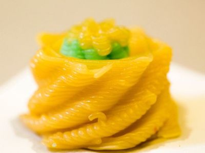 A 3D printed dish made with the lab's printer