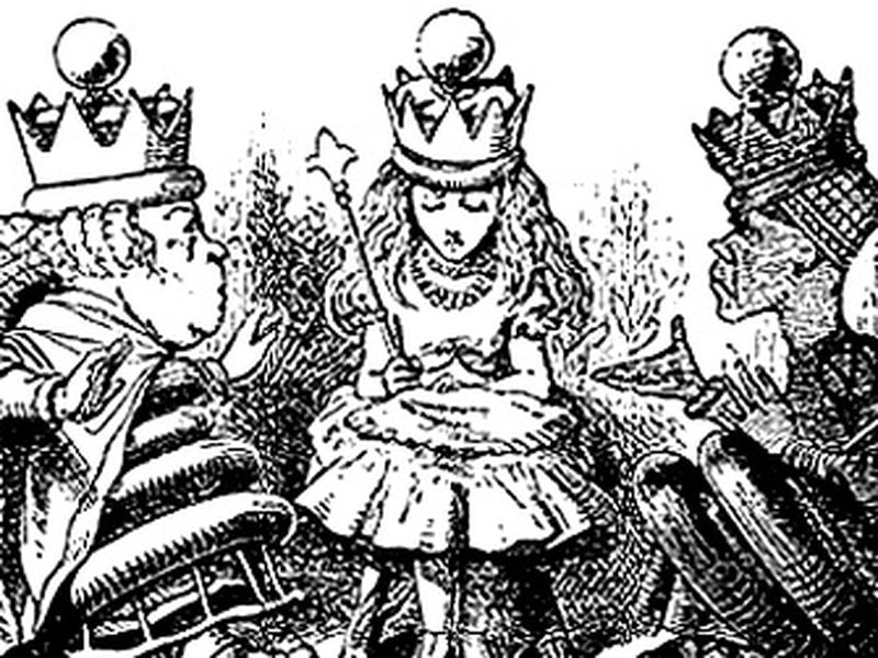 White queen and black king, traditionally confronted in chess game