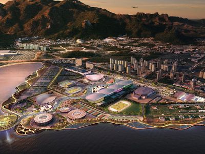 An artist's rendition of the Rio Olympics facilities for the 2016 Summer Games. Some of the media accommodations were apparently built on top of remnants of Brazil's slave history. 