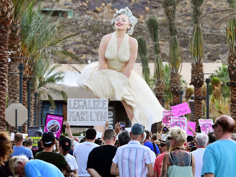 Despite widespread opposition, 'sexist' Marilyn Monroe statue installed  next to Palm Springs Art Museum