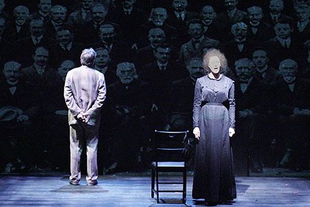 John de Lancie and Anna Gunn in the world premier of Alan Alda's Radiance: The Passion of Marie Curie at the Geffen Playhouse directed by Daniel Sullivan.