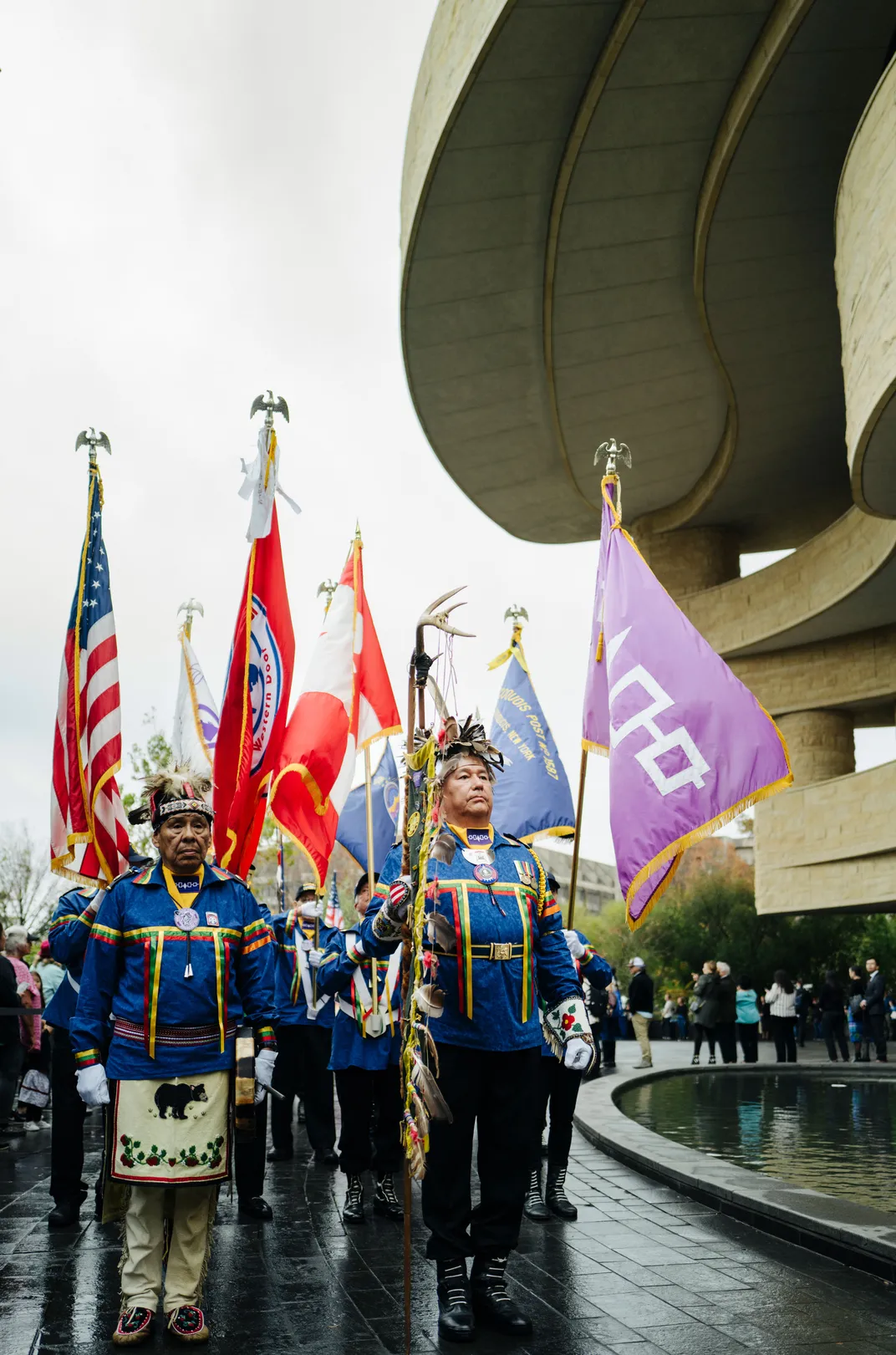 Native veterans procession