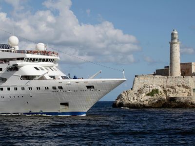 Spanish cruise ship 'Gemini' enters Havana Harbor. Americans are now legally able to book a cruise to Havana through a Canadian cruise line.
