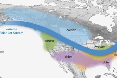 A NOAA illustration shows how La Niña usually affects winter weather.
