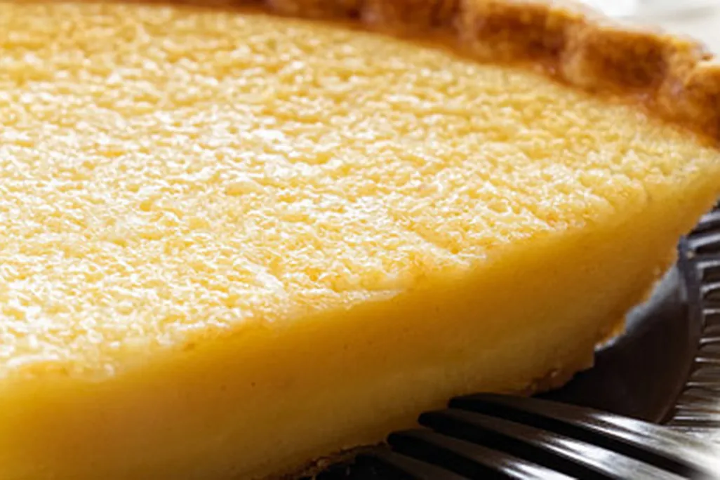 A slice of buttermilk pie