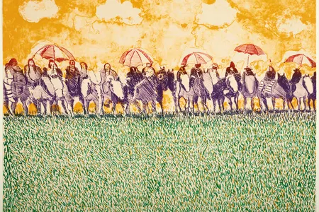Indians with Umbrellas, 1971.